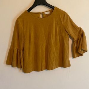Suede wide sleeve alterd state shirt